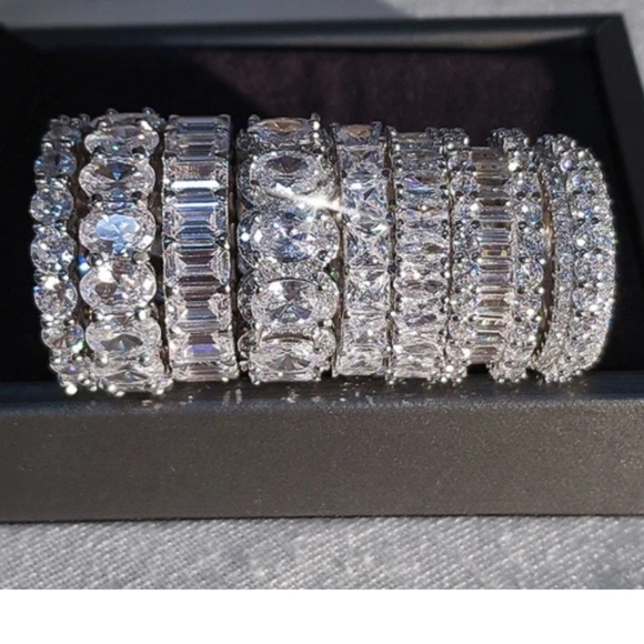 Selling sterling silver entirety bands - Picture 2 of 5